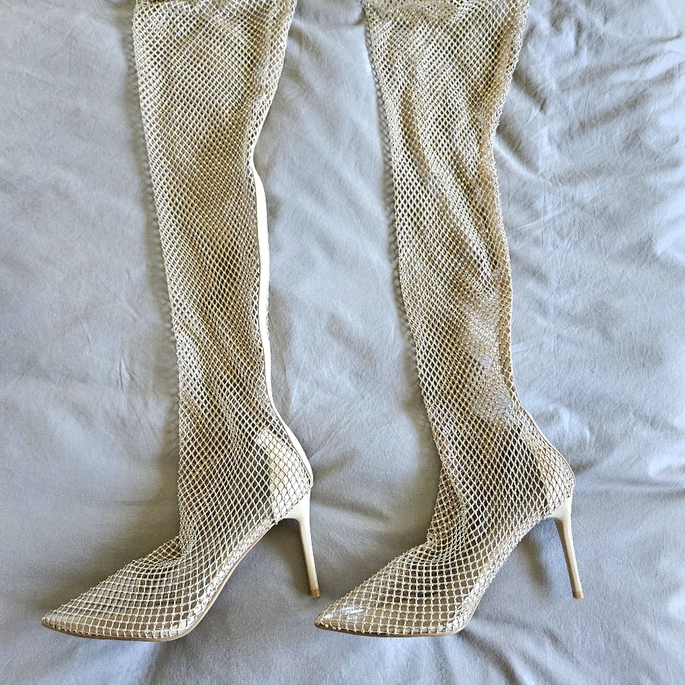 Rhinestone Decor Hollow Out Boots
